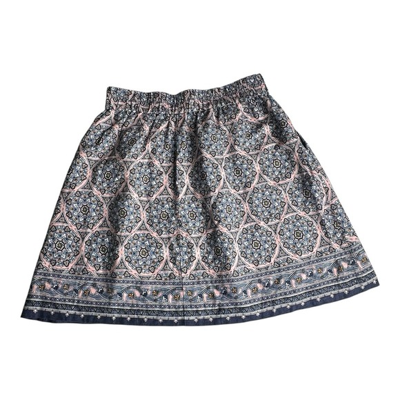 Loft Women's Geometric Printed Elastic Linen Rayon Waist Skirt Size Small - Picture 3 of 11